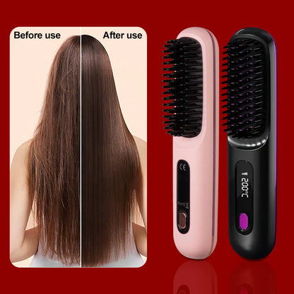 Electric Hot Comb Multifunctional Negative Ion Straight Hair Straightener Comb Anti-Scalding Styling Tool Straightening Brush
